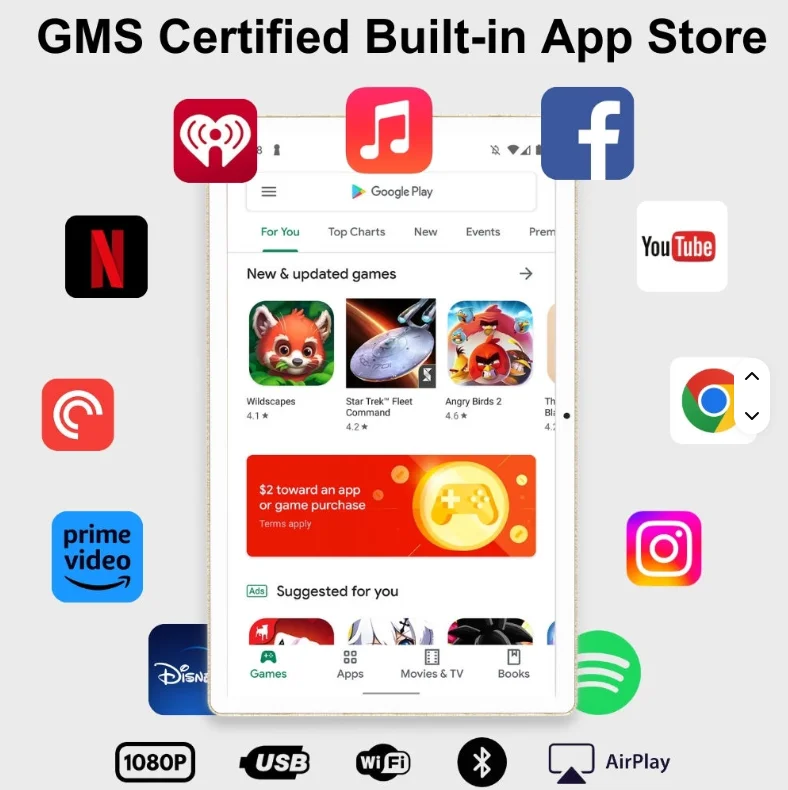 شاشة لمس بتقويم لافتات رقمية بنظام أندرويد داخلي مقاس 21.5 بوصة قابلة للتخصيص مع تركيب حامل أرضي للتلفزيون