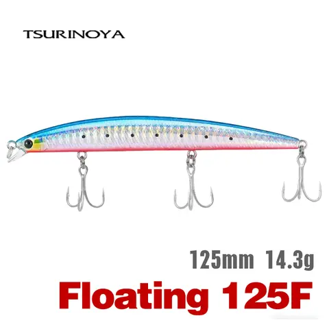 TSURINOYA Slim Minnow Sea Fishing Lure 125F 125mm 14.3g SW Game Floating Hard Baits For Shallow Range Seabass Fake FIsh Baits