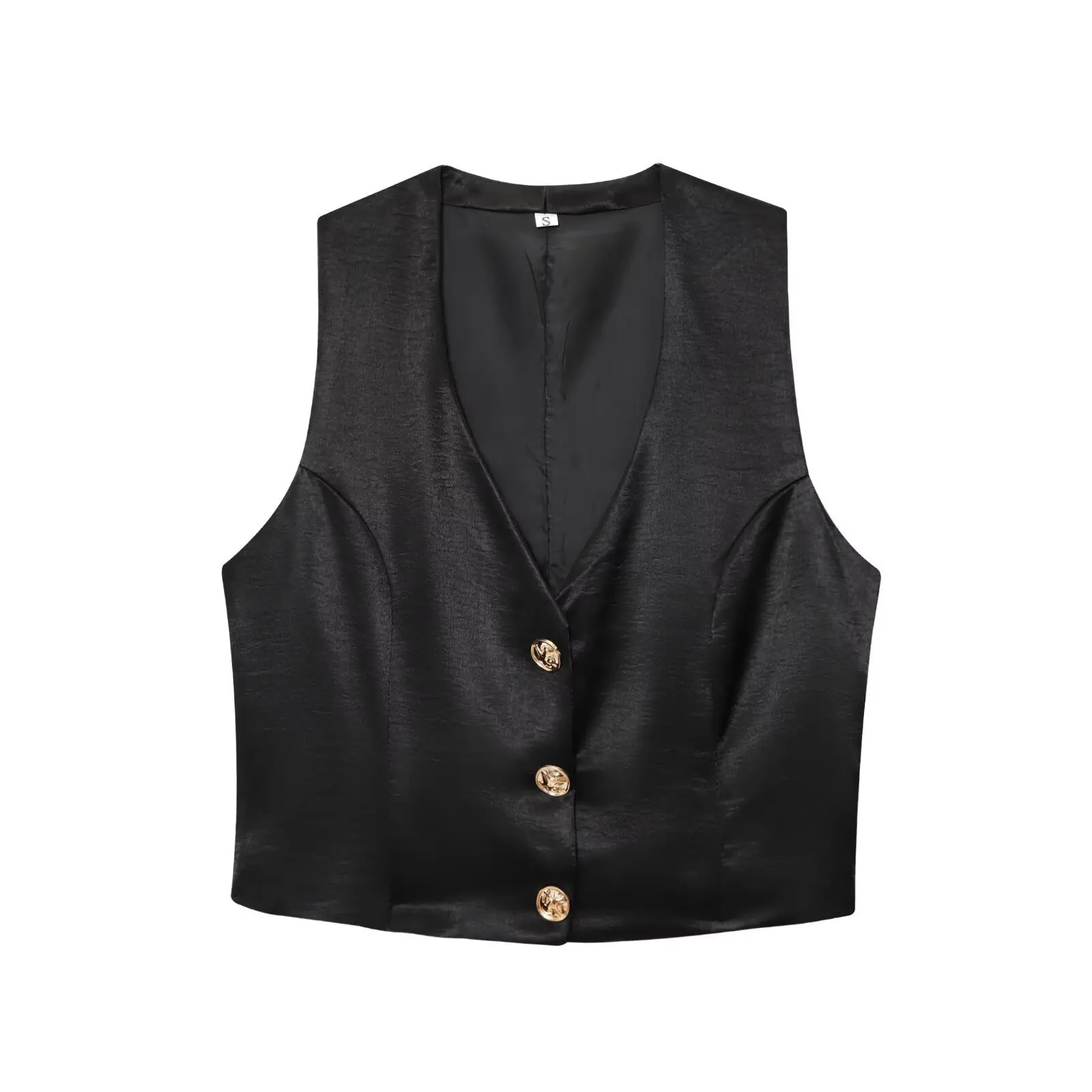 

Summer Women's Satin Set with Golden Buttons Wide Leg Pants Ethnic Chinese Sle Clothing Comfortable Breathable Faionable