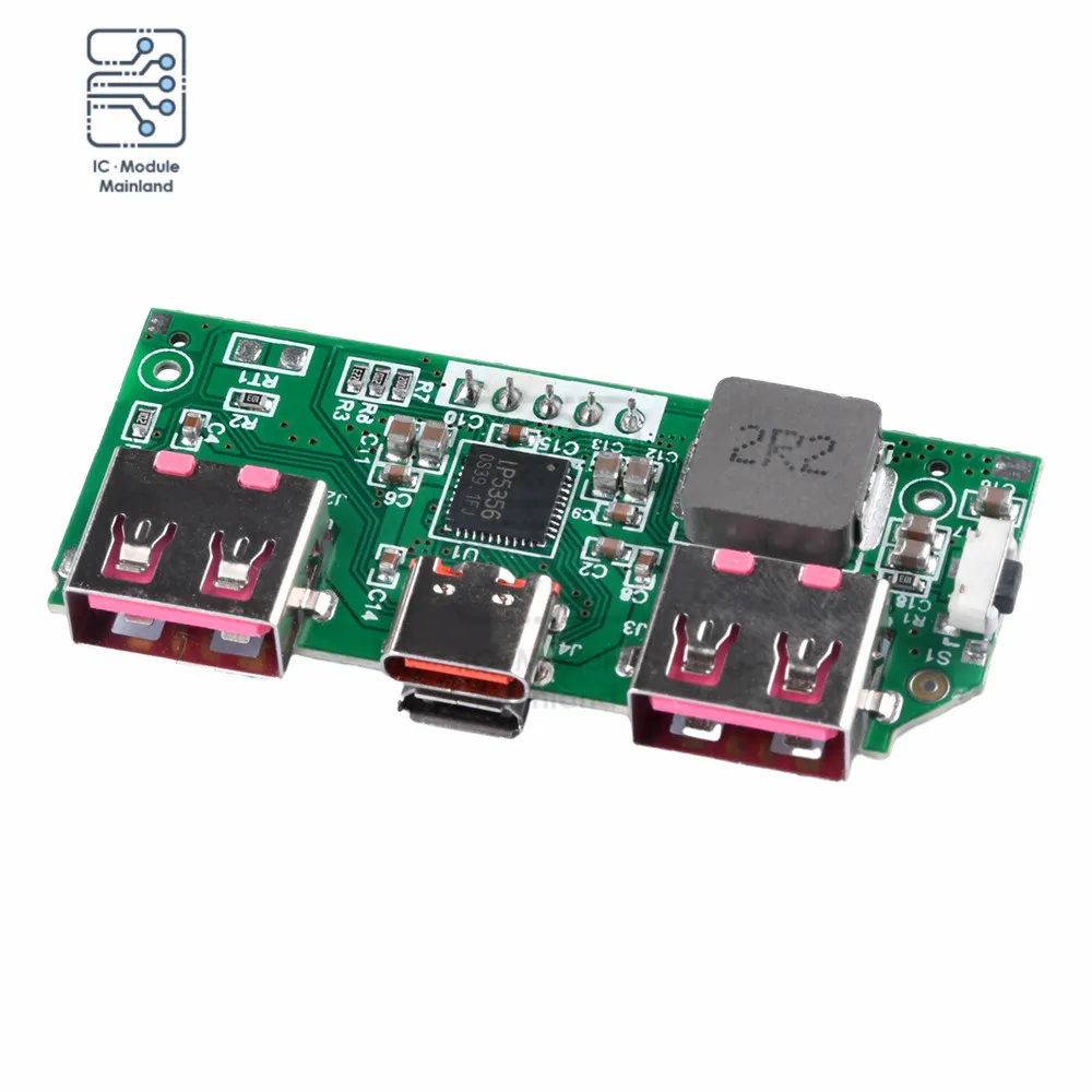 5V3A Li-ion battery digital fast charging module IP5356 support TYPE-C Micro USB QC3.0 2.0/PD3.0 PD2.0/AFC/FCP