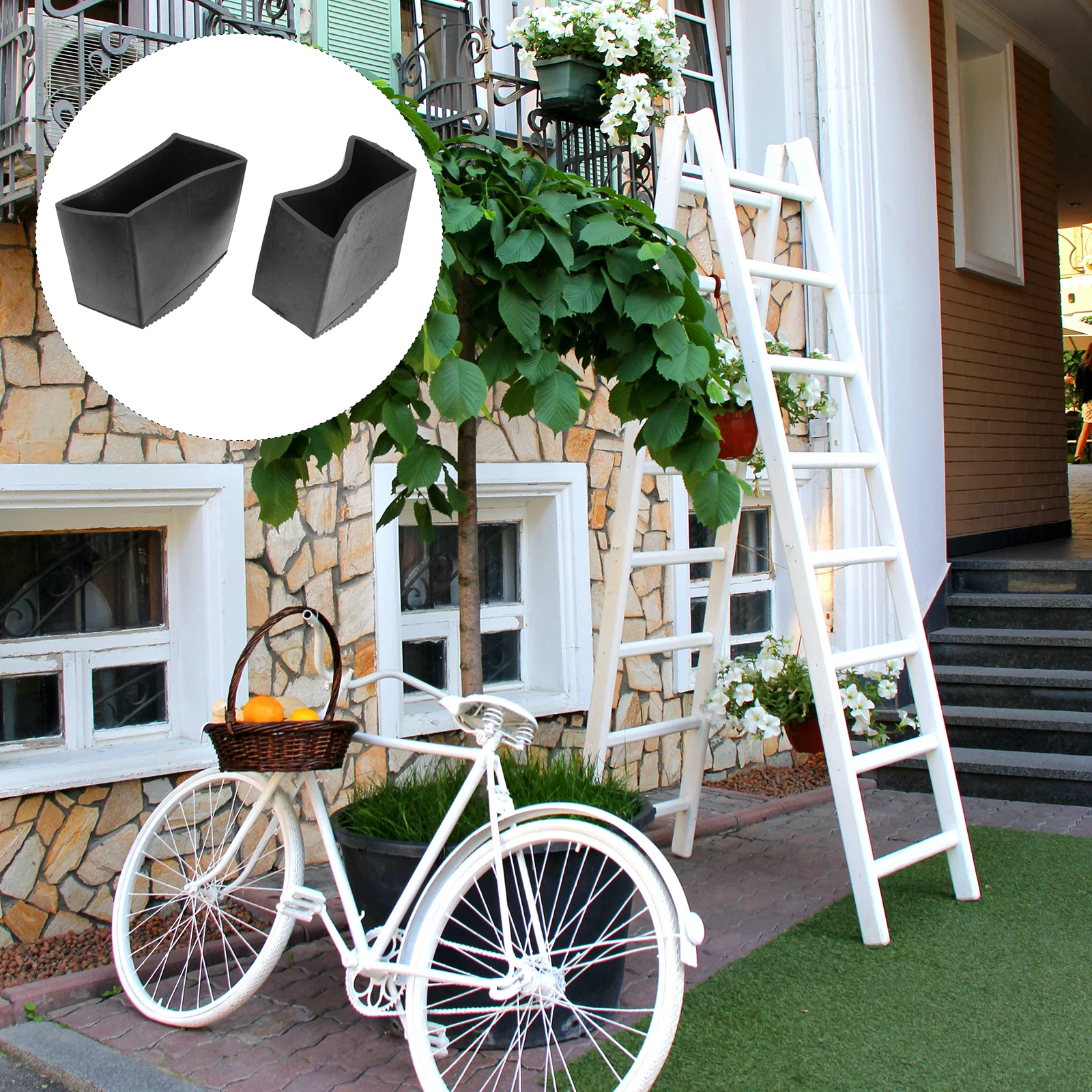 

2Pcs Ladder Feet Cover Foldable Rubber Pads for AntiSlip CorrosionResistant Floor Protector Construction Tools