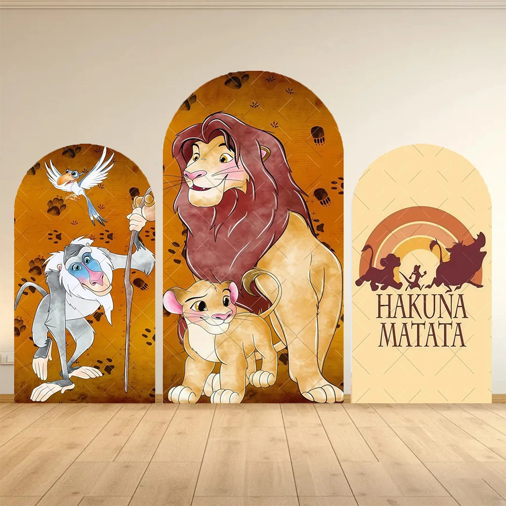 Housse de toile de fond Le Roi Lion pour fête d'enfants, Simba & Mufasa, Hakuna Matata, décor de photographie, décoration d'événement et accessoire de photomaton