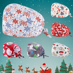 Christmas Tree Surgical Hats Soft Surgeon Caps Halloween Medical Scrub Caps Women Pet Store Working Hat Clinic Scrub Hat F291
