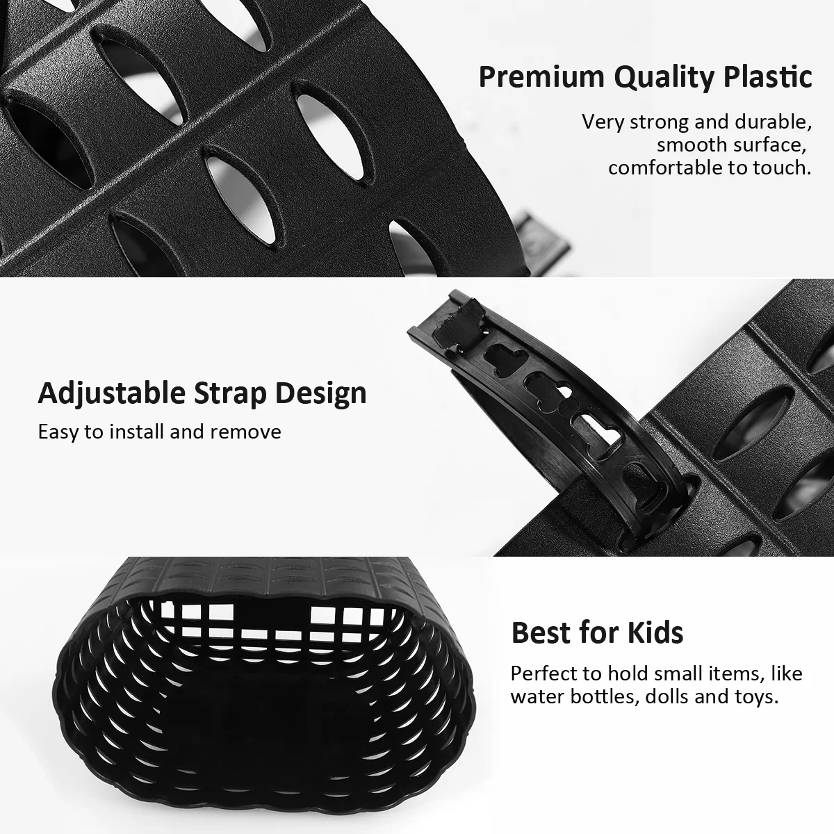 Bicycle For Kids Detachable Thickened Plastic Front Handlebar Storage Rack Waterproof Scratch Resistant Durable Smooth Surface