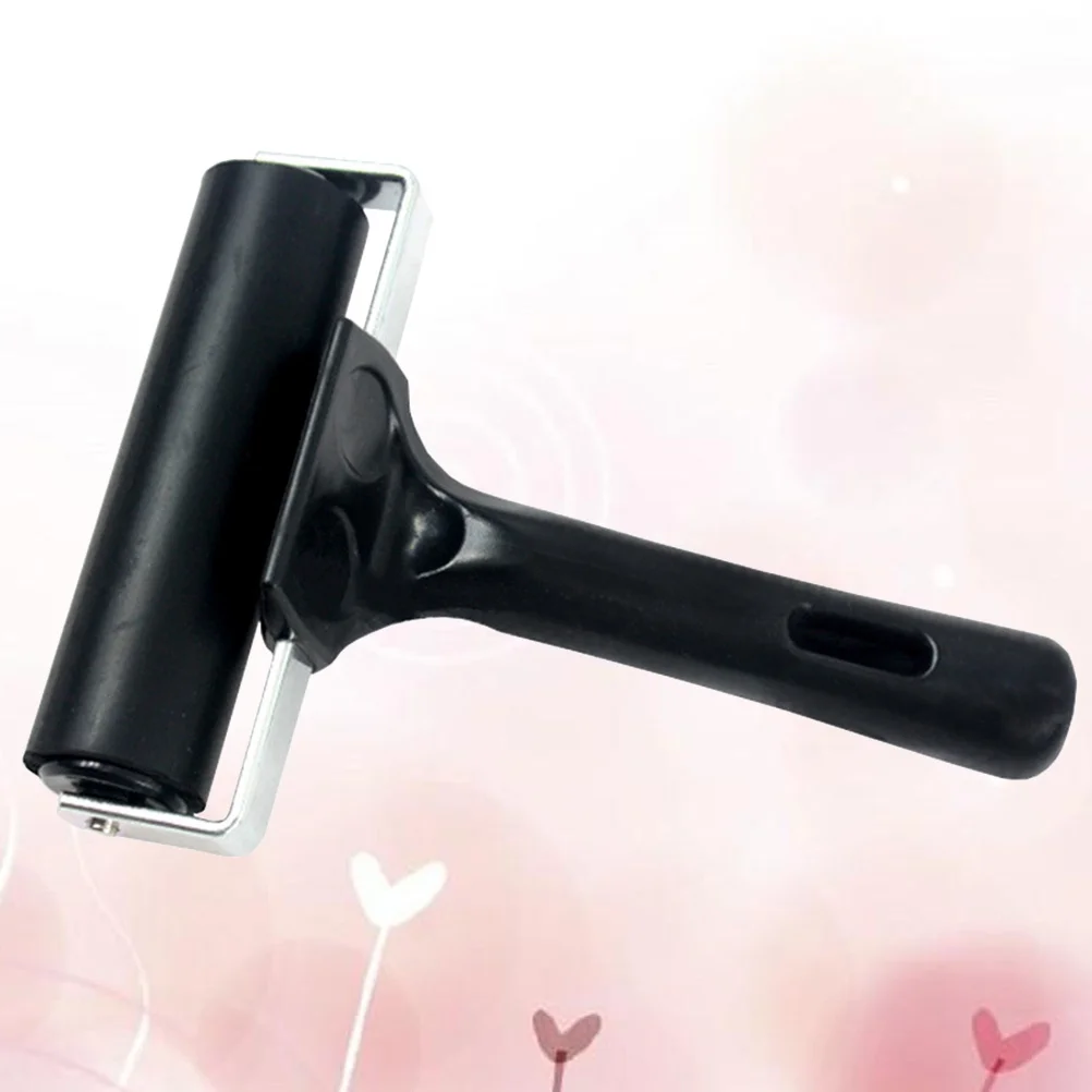 Rubberen rol Zwaar uitgevoerd metalen frame 10 cm Comforthandvat Gemakkelijk schoon te maken Afdrukken Stempelinkt Lijmgereedschap Rubberen rol