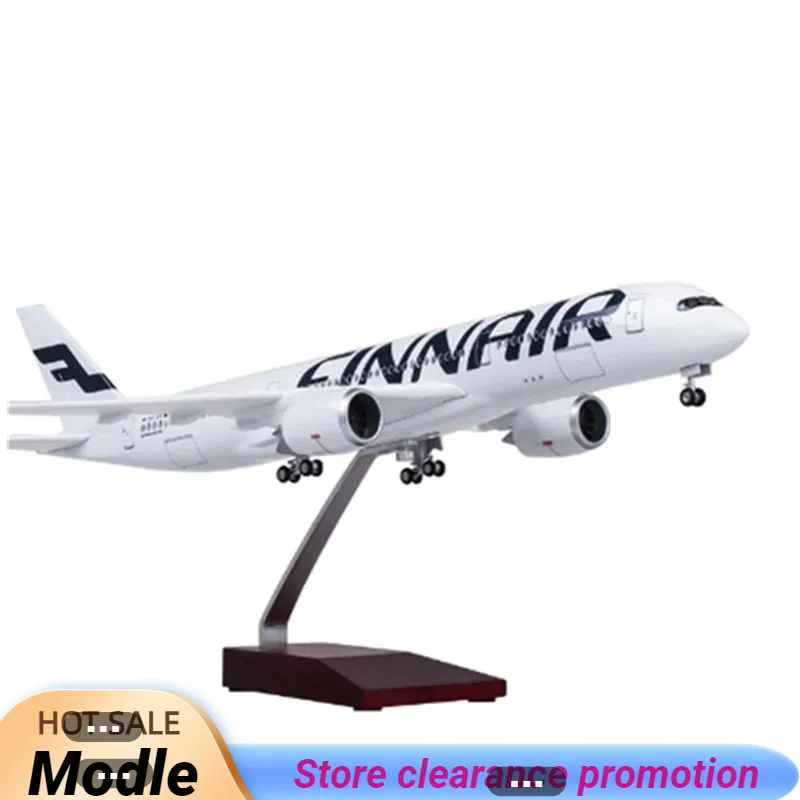47CM 1/142 Scale Model FINNAIR Airline Diecast Plastic Resin Airplane Airbus A350 With Light and Wheel Collection Display Toys