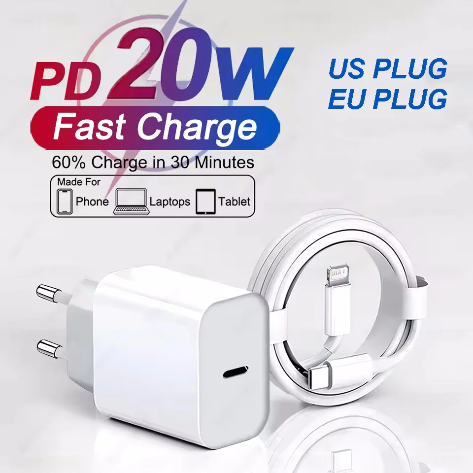 PD 20W USB Type C Charger FAST CHARGE Plug สําหรับ iPhone 16 15 Samsung ประเภท C สายชาร์จโทรศัพท์ผนัง Quick CHARGING Power Adapter