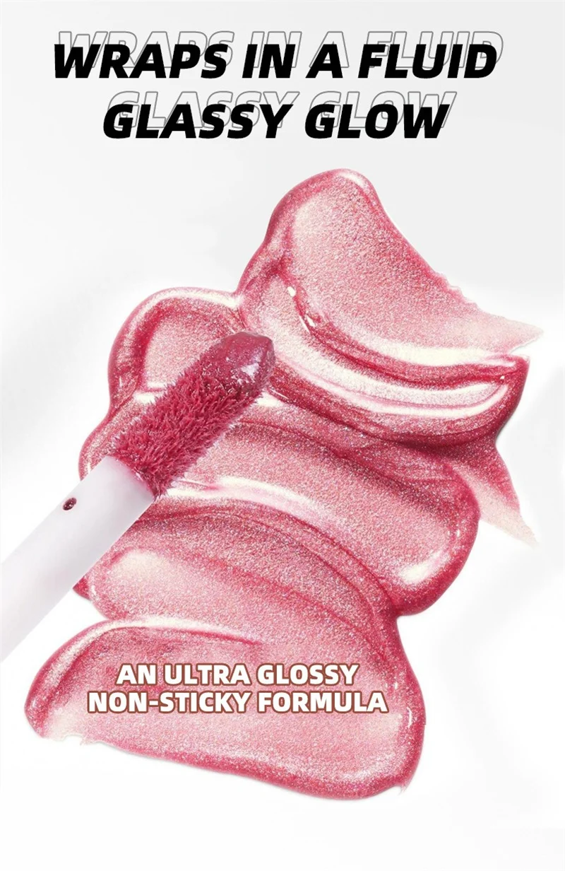 3 Farben Fließender Glitzer-Lipgloss Feuchtigkeitsspendender Diamant-Schimmer Lip Glaze Funkelnder Glitzer Flüssiger Lippenstift Perl-Lippentinte – Detail 6