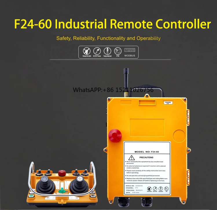 Factory Supply Industrial Remote Multi-Channel Wireless 24V Remote Controller Transmitter Receiver F24-60