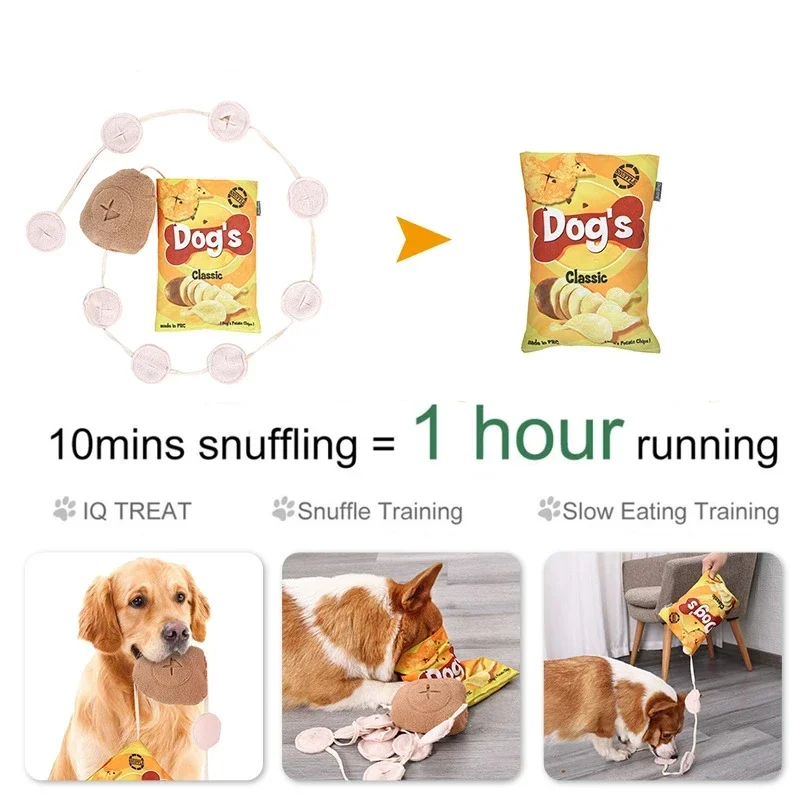 Potato chips Dog Sniffing Mat Toys for Dog Snuffle Ball Training Food Slow Feeding Pad Pet Nose Blanket Toy Pet Puzzle Toy