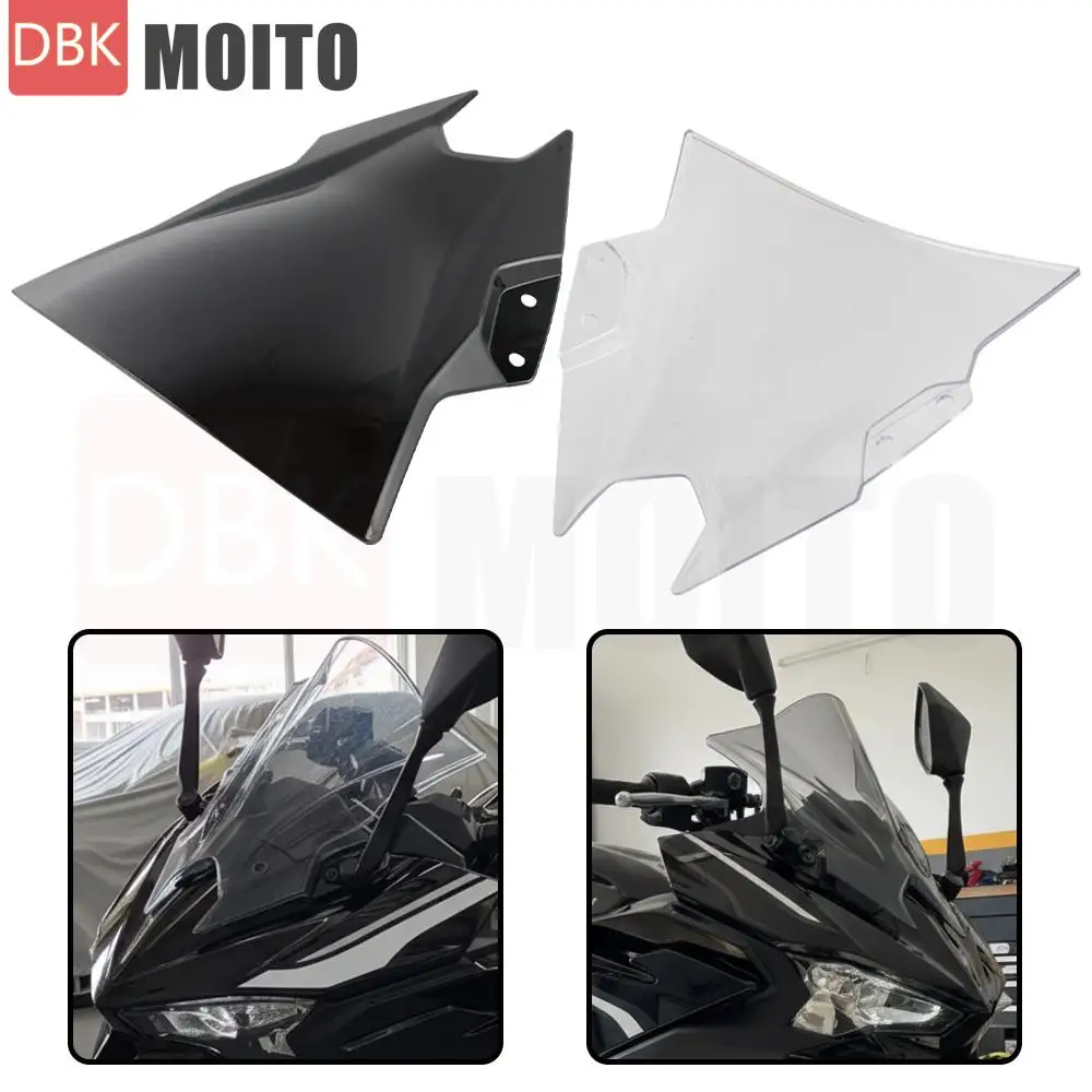 Motorcycle Windscreen Wind Deflectors Windshield Wind Screen Accessories For Kawasaki Ninja 500 EX500R 2024-2026