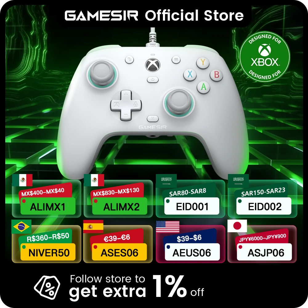 GameSir G7 SE Xbox Controller Wired Gamepad for Xbox Series X, Xbox Series S, Xbox One, with Hall Effect Joystick and Trigger