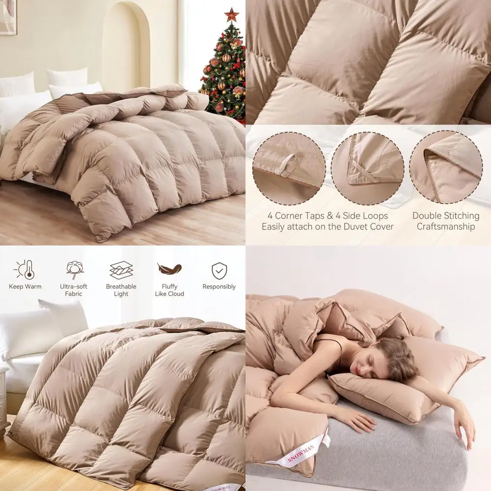 Lujosa edredón King Size para todas las estaciones con tela de mezcla de algodón y caja deflectora 3D con peso de relleno de 44 oz