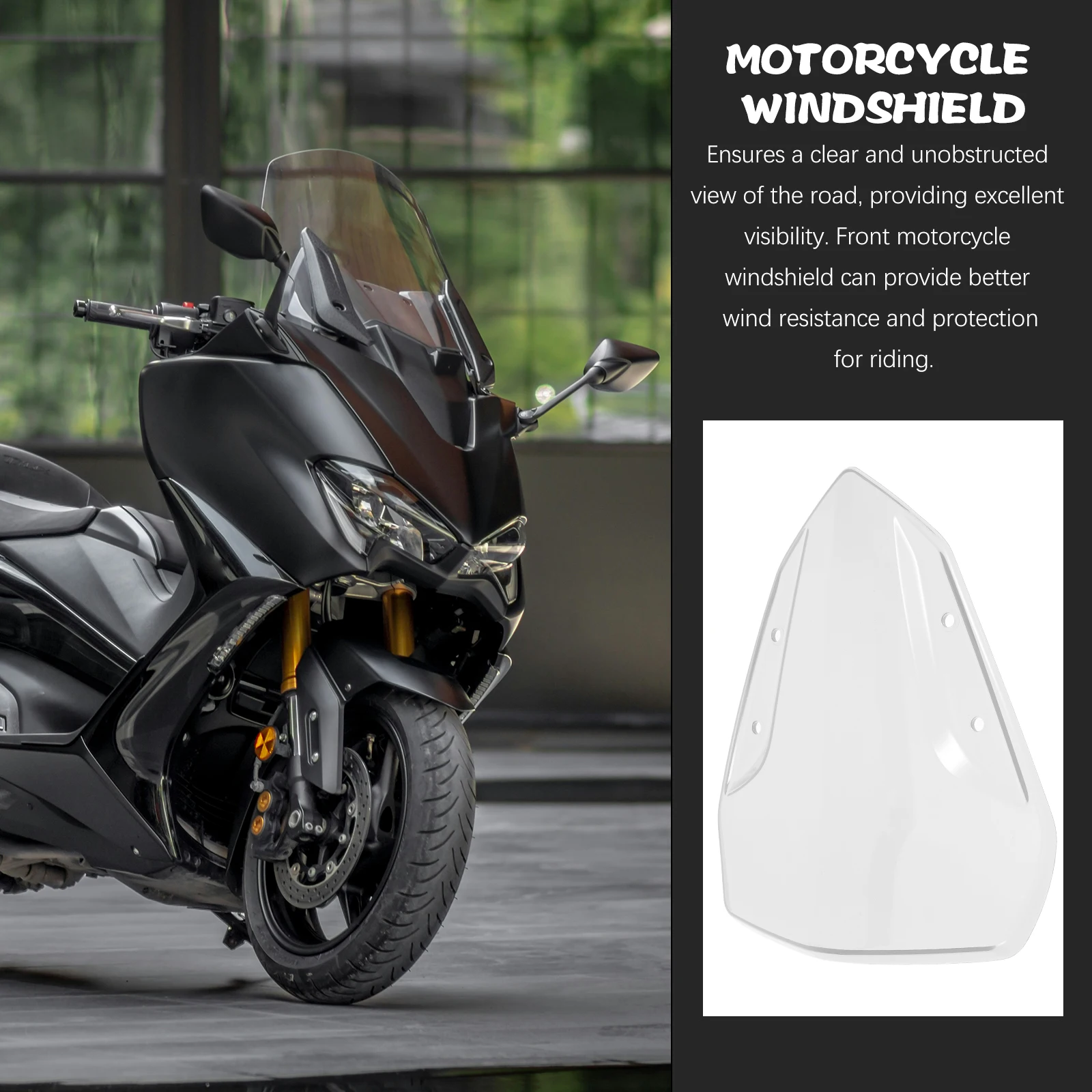 

Motorcycle Windshield Clear Front Screen Plastic Windscreen for NVX155 AEROX155 Unbreakable Enhanced