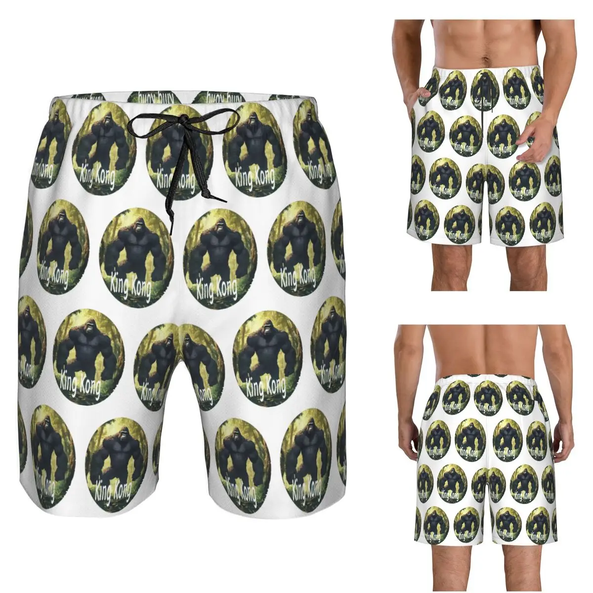 King Kong - King Kong Movies Trunks Beach Board Shorts Casual Quick Dry Swim Summer Men Pants