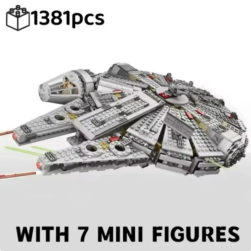 

In Stock 1381 Pcs+ Space Millennium War Ship Spacecraft Set Falcon Alien MINI 75105 Figure Model Building Blocks Bricks Toy Gift