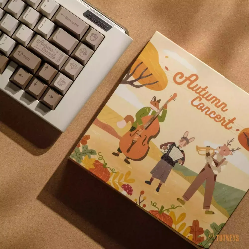TUTKEYS Forest Autumn Concert Keycap Full Set  Cherry Profile PBT Thermal Sublimation Custom Keycap for Magnetic Keyboard Gift