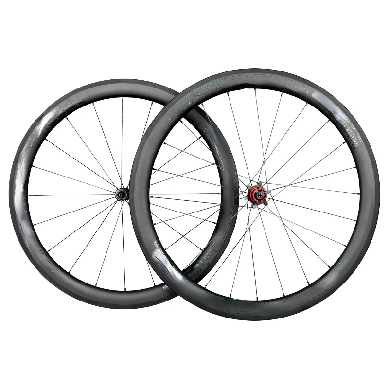 Bicycle Rim Wheel Set Road  set Competition   Riding Carbon  50C Full  Fiber Fat Ring Black Edge