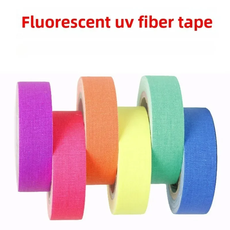 1PC Fluorescent UV Cotton Matte Film and Television Stage Performance Prop Purple Light Illumination Luminous Tape  1.5cm*5m