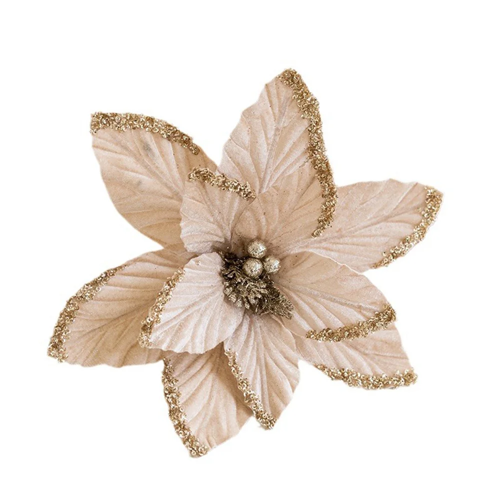 1 قطعة بريق زهرة البونسيتة عيد الميلاد 30 سنتيمتر شجرة عيد الميلاد واقعية الديكور إكسسوارات ديكور منزلي #4