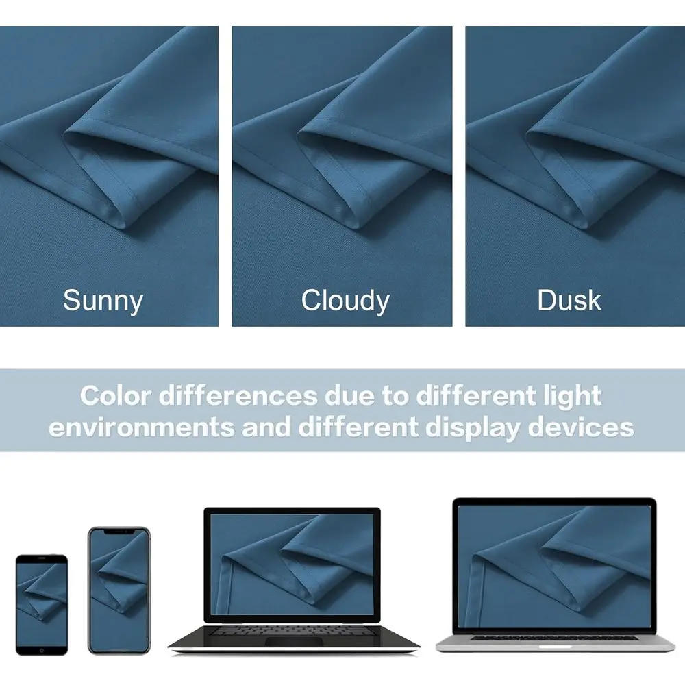 Tende oscuranti isolate blu notte, 52x102, confezione da 2, per camera da letto e soggiorno