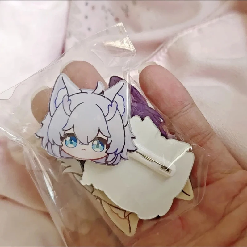 Honkai:Star Rail Kafka Silver Wolf Rabbit Ears Acrylic Brooch Pin Cosplay Badge Jewelry Accessories For Clothes Backpack Gifts