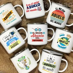 Best Grandpa in The World Printed Mug Drinks Coffee Cup Camping Enamel Mugs Birthday Holiday Father's Day Gift for Grandfather