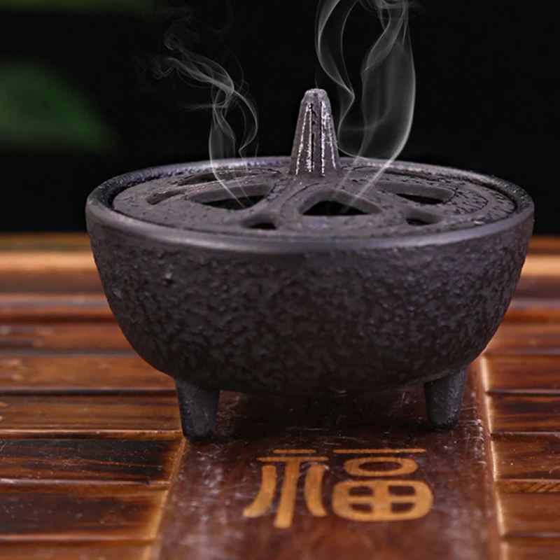 Creative Mini Cast-iron Incense Burner Sandalwood Censer Home Yoga Chinese Ancient Style Tea Ceremony Fragrance Smoke Stove