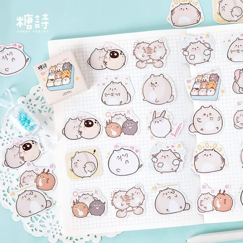 Little Hamster Cute Cartoon Animal Handbook Growth Manual Decorative Sticker Album DIY Material Box Sticker