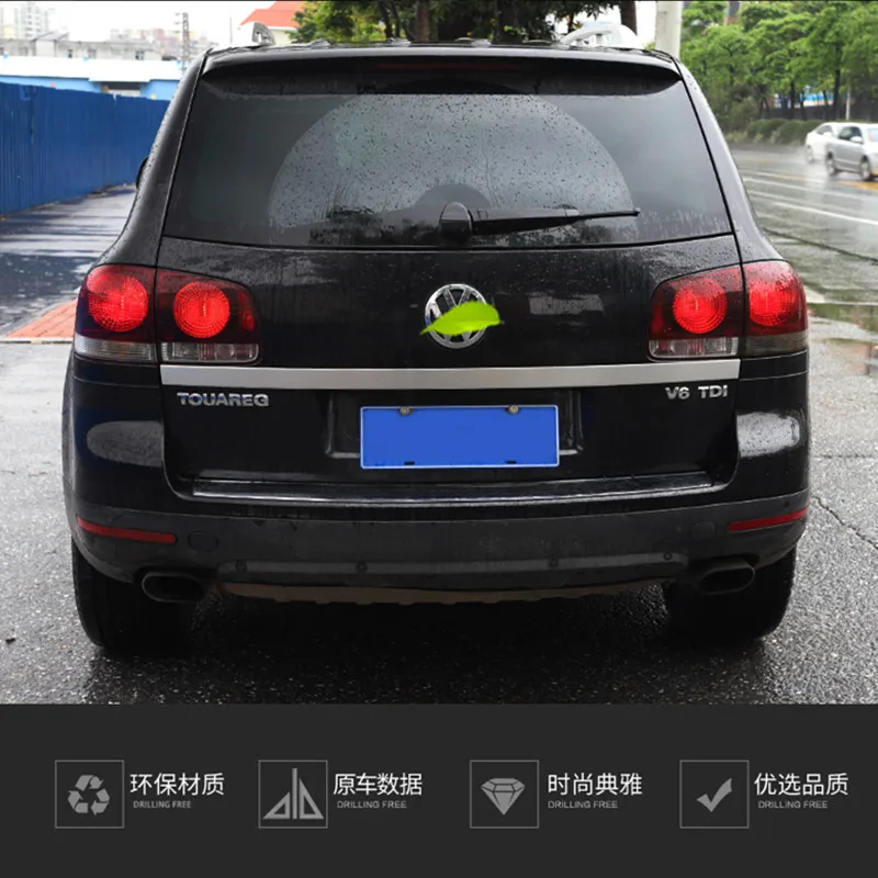

Stainless steel tailgate trim strip trunk trim strip Car stickers for Volkswagen 2003-2010 Touareg Accessories