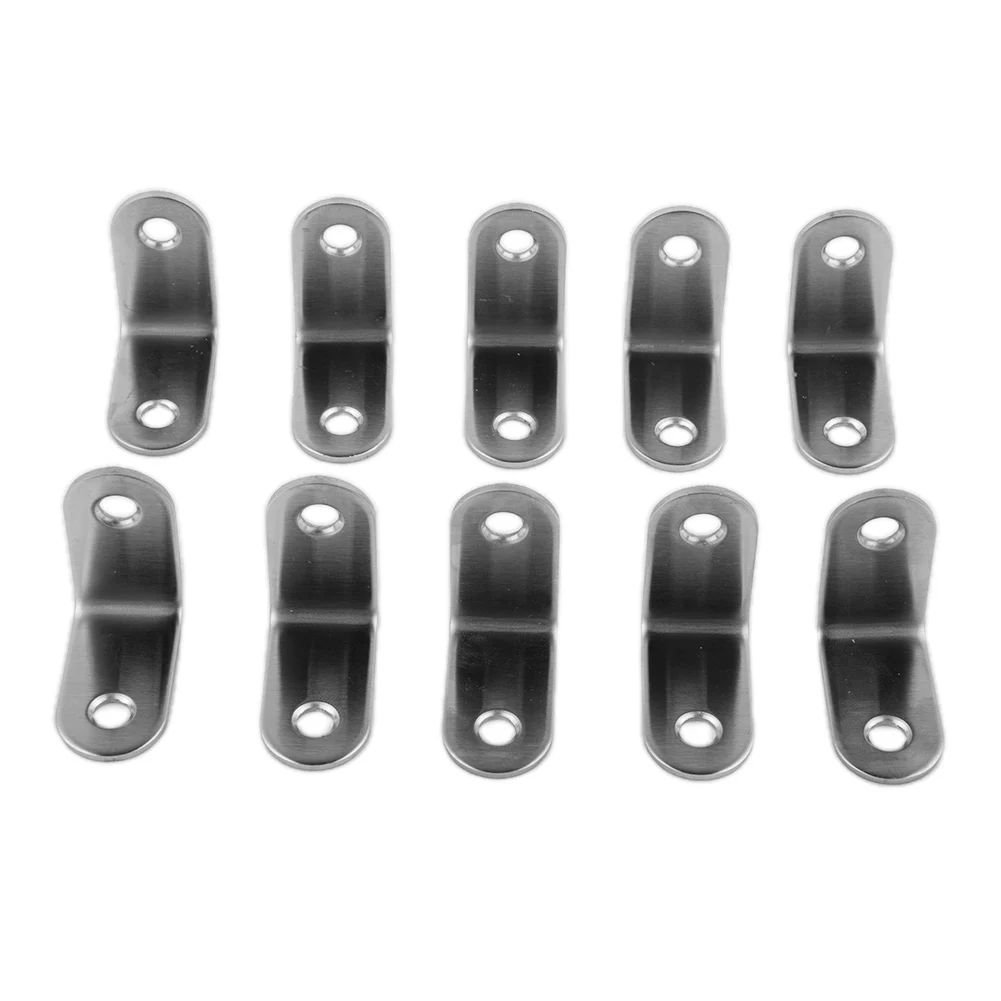 رمز الزاوية دعامات زاوية للأثاث من الفولاذ المقاوم للصدأ 10 قطع صلبة مريحة للاستخدام مادة عالية الجودة علامة تجارية جديدة وعملية #4