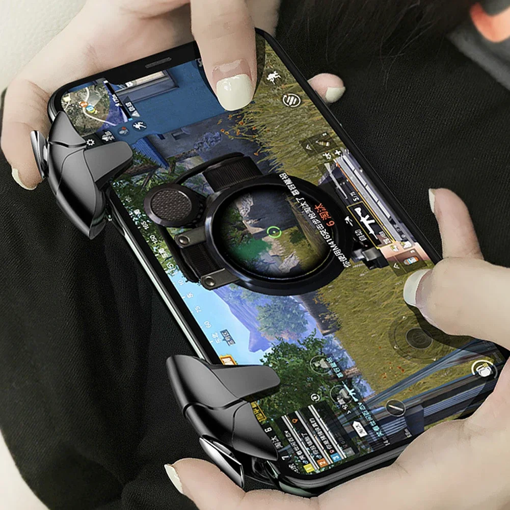 Mobile Game Trigger for PUBG Phone Gaming 6 Finger Trigger Sensitive Shoot Phone Game Trigger L1 R1 Aim Key Game Controller