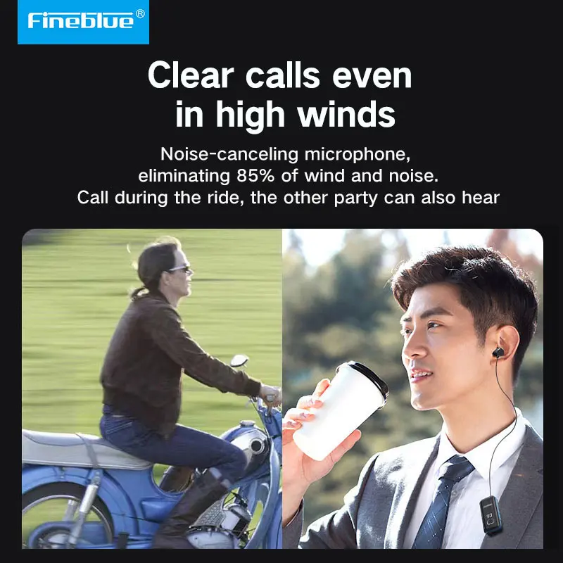 FineBlue หูฟังไร้สายแบบพกพา5.3บลูทูธหูฟังพับเก็บได้ F580แบบสั่นสำหรับการโทรและเตือนการสั่นสะเทือนหูฟังวิ่งเล่นกีฬา F520 F920