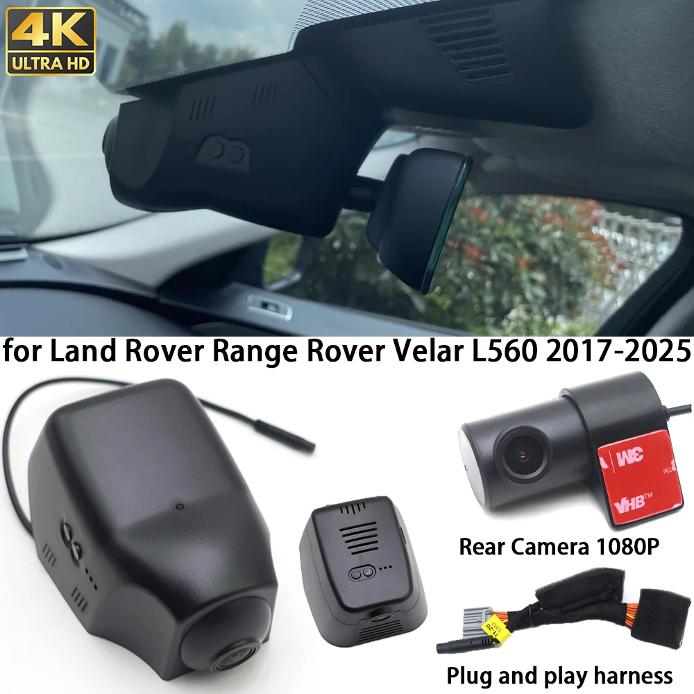 For Land Rover Range Rover Velar L560 2017-2025 4K Dash Cam Front Rear Camera DVR Plug and Play Recorder Night Vision HighCity