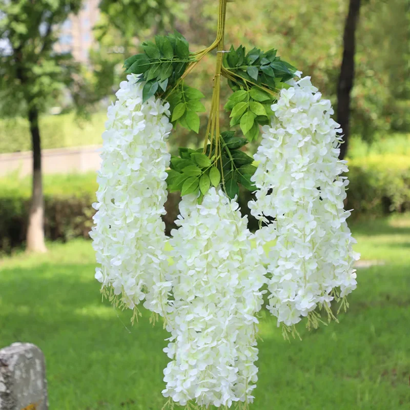 

12PCs Wisteria Artificial Flowers Hanging Garland Vine Rattan Fake Flower String Silk Flowers for Home Garden Wedding Decoration