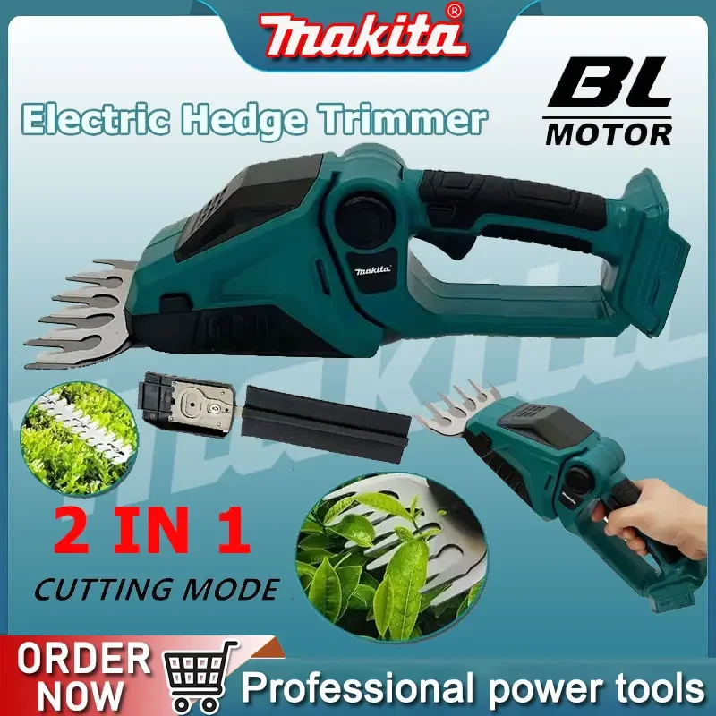

Makita 2 in 1 Cordless Electric Hedge Trimmer and Shrub Shaper Rechargeable Handheld Garden Pruning Landscaping Tool