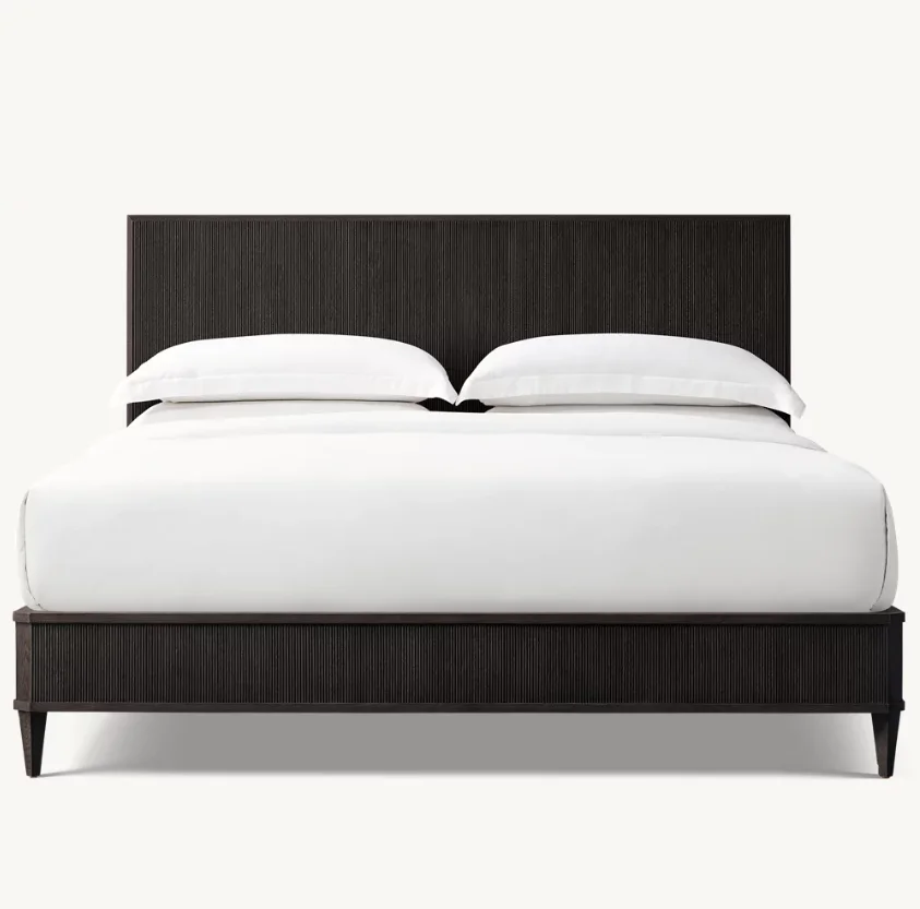 

#Arrival Home Bedroom Furniture Hotel King Size Bed American Style Wood Reeded Panel Bed