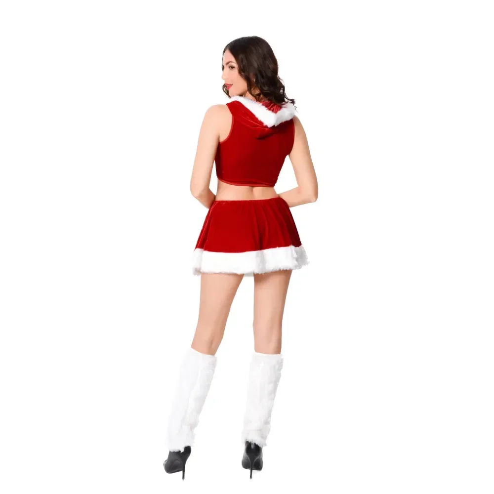 Robe Mère Noël Sexy à Capuche Fendue – photo 6