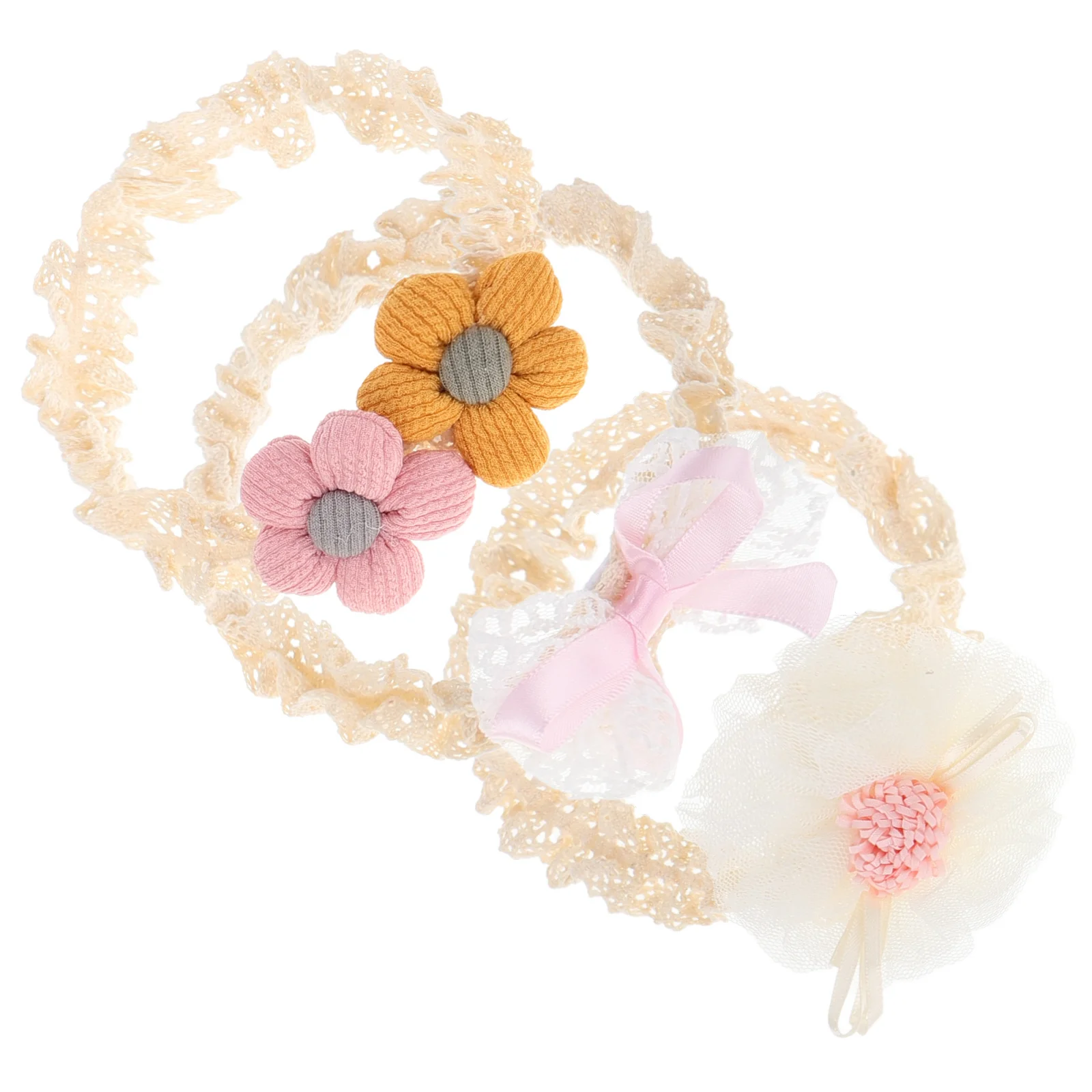 

3pcs Headbands Soft Floral Hair Accessories Comfortable Breathable Protective Headwear For