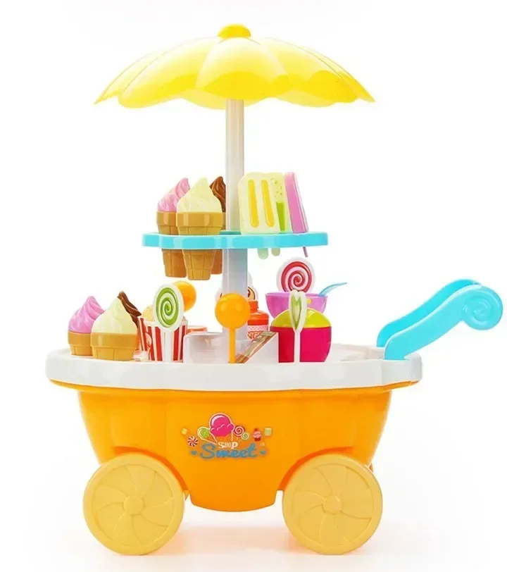 [Lustig] Spielhaus Spiel Küche Spielzeug elektronische Candy Ice Cream Lutscher Einzelhandel Kinderwagen Auto mit leichter Musik Spielzeug Baby Mädchen Geschenk