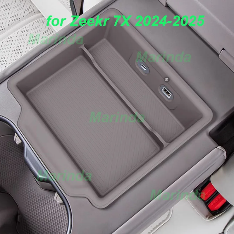 

Car Rear Row Armrest Silicone Storage Box for Zeekr 7X 2024-2025 Rear Central Armrest Silicone Storage Pad Interior Accessories