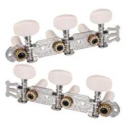 2 piece Left & Right Classical Guitar Tuners tuning peg buttons with white
