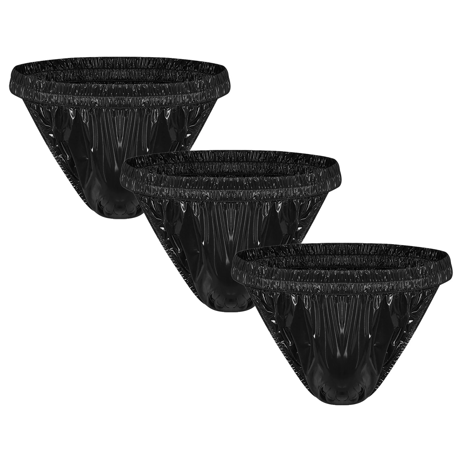 3pcs Glossy Waterproof Briefs Resuable Urinary Incontinence Diaper Cover Elderly Bedridden Adaptive Underwear Swimwear Swimsuit