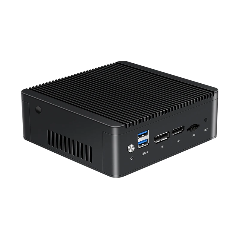 Industri Mini PC Celeron N4000 Prosesor DDR4 M.2 SSD 4x Intel i226V Ethernet HDMI DP Slot SIM mini-PCIe Ekspansi Win10 Linux
