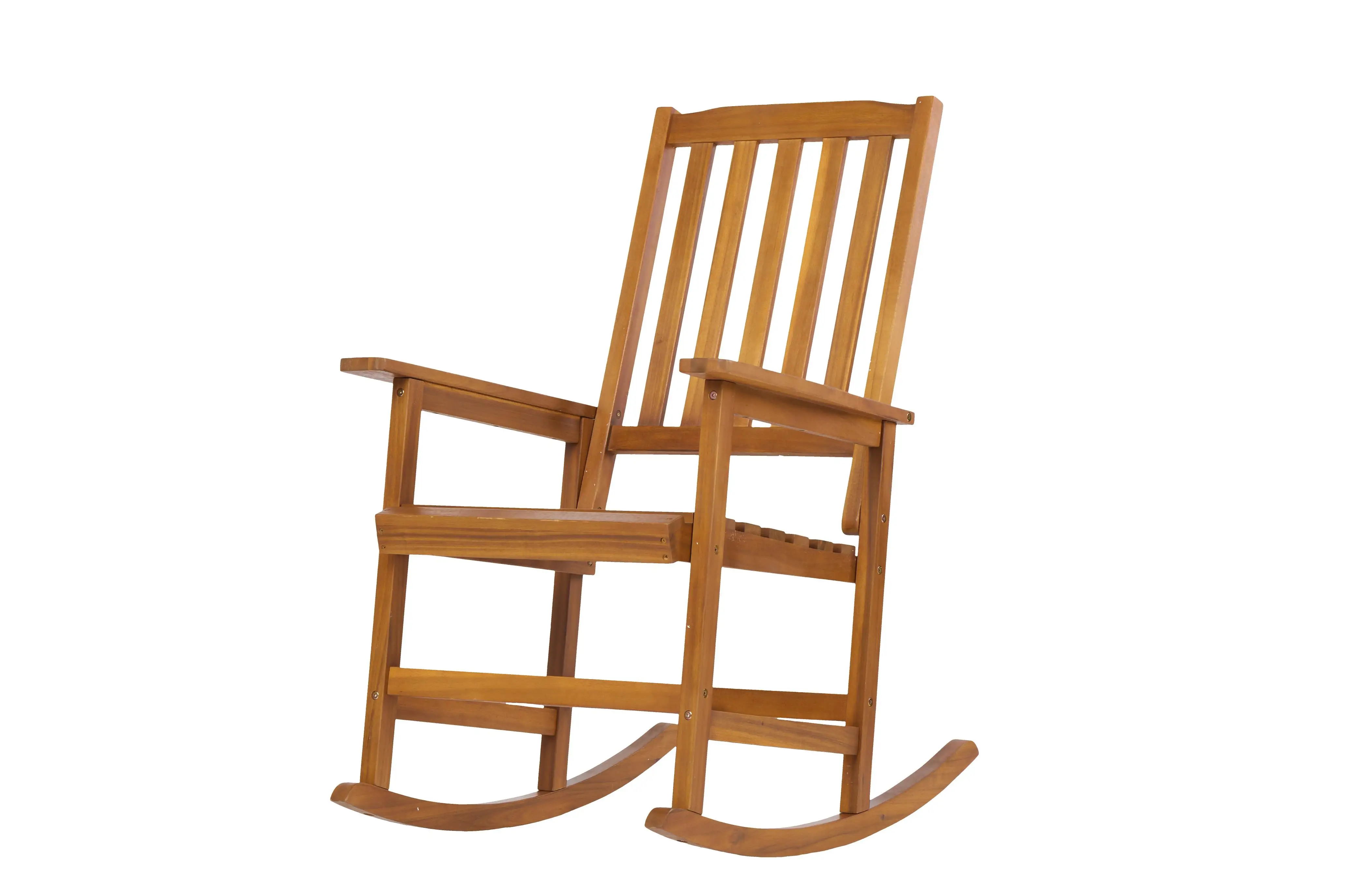 

Acacia Wood Rocking Chair for Indoor/Outdoor Use - Stylish Light Brown Patio Furniture