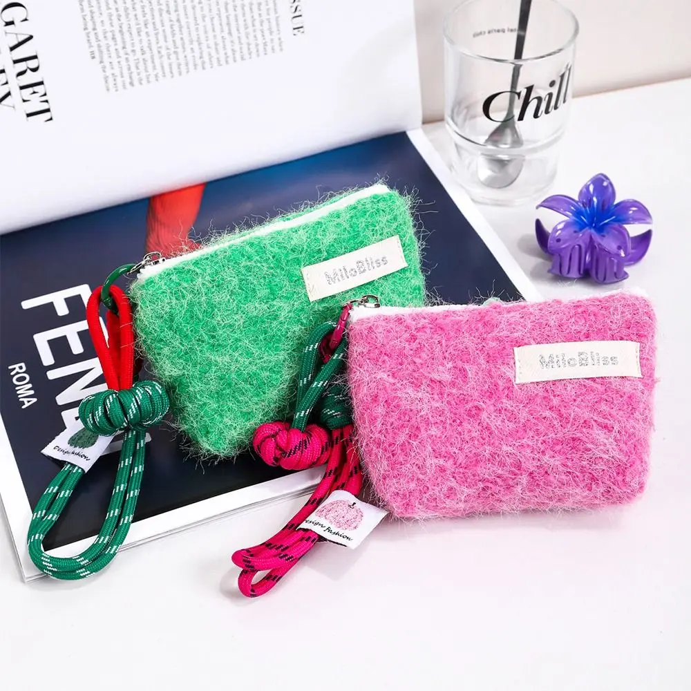 Small Mini Card Bags Square Korean Travel Coin Purse Ins with Heart Pendant Makeup Handbags Pouch