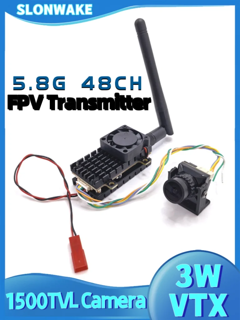 

Видеопередатчик SLONWAKE 5.8G 3000mW и камера B19 1500TVL с объективом 2.1 мм подходят для радиоуправляемых моделей БПЛА и автомобилей.