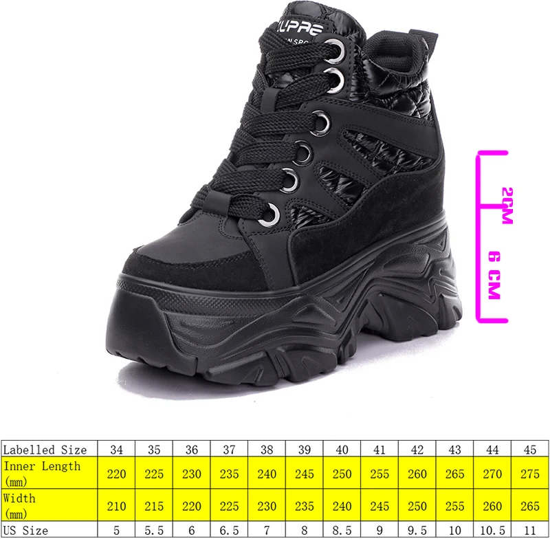 Fujin 8cm Full Cow Genuine Leather Women Ankle Boots Platform Shoes Wedge Sports Casual Shoes Fashion Boots Motorcycle Winter