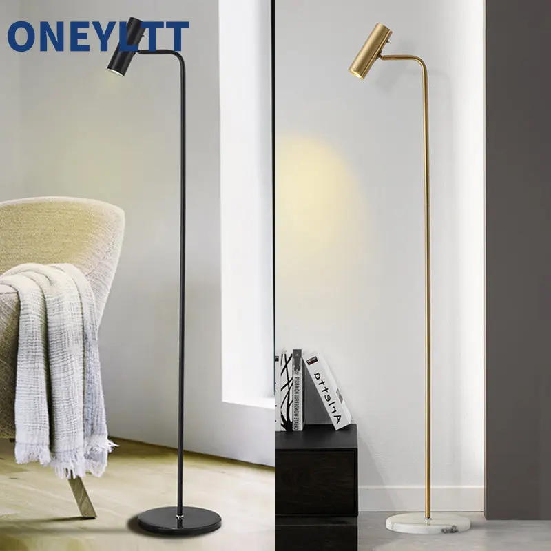 Modern LED Dimmable Floor Lamp Gold/Black/White Minimalist Foyer Bedroom Office Vertical Floor Light Home Decor Light Fixtures