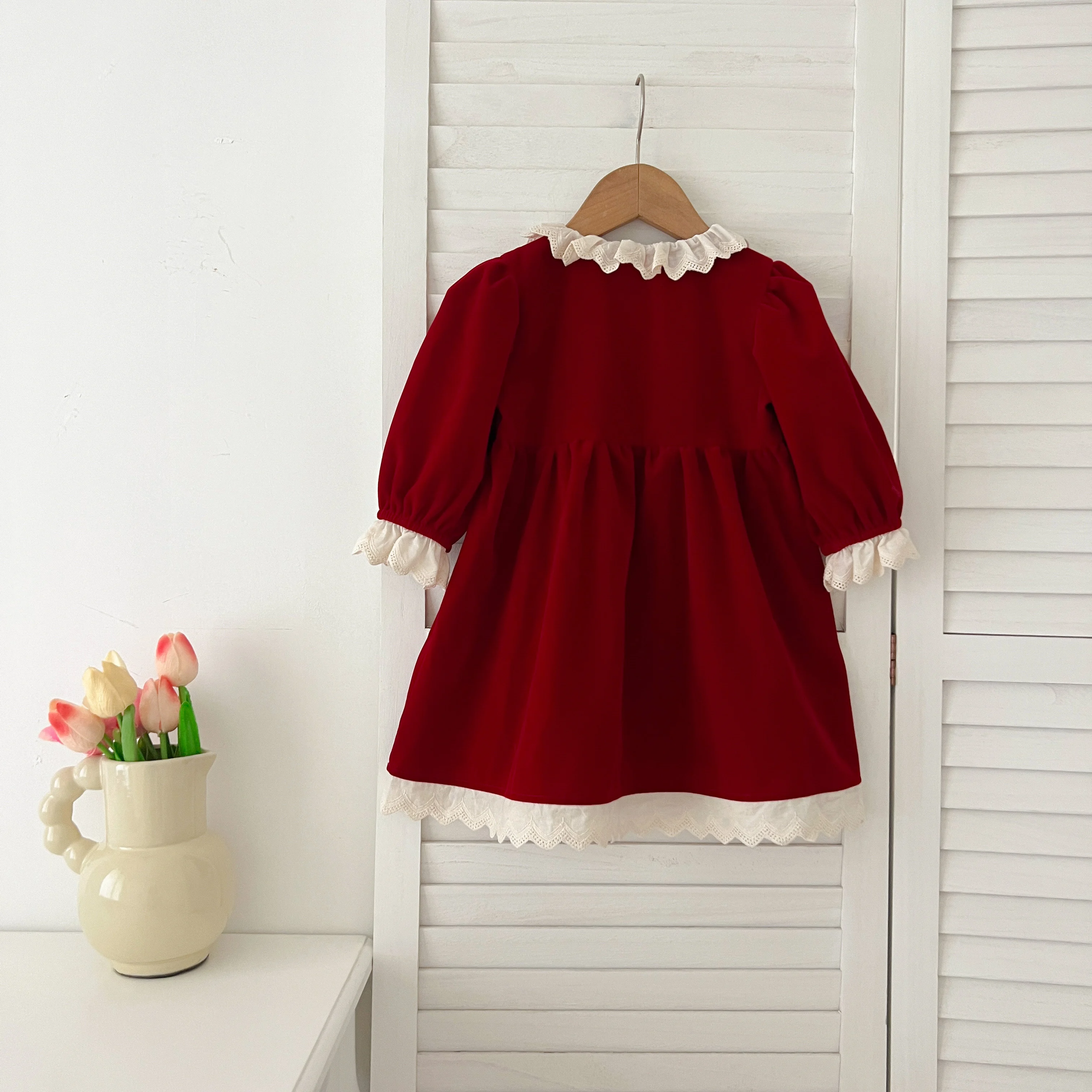 Weihnachten Party Kleid Baby Mädchen Bogen Prinzessin Rüschen Finish Kleid Mode Weihnachten Urlaub Herbst Winter Tragen Kinder Mädchen Kleid – Detail 30